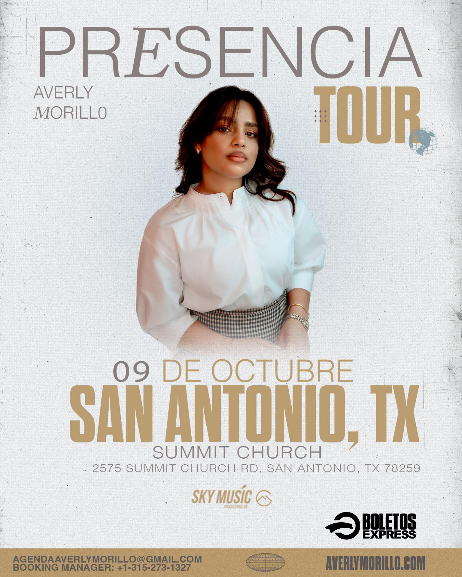 Buy tickets for AVERLY MORILLO - PRESENCIA TOUR AVERLY MORILLO - PRESENCIA TOUR